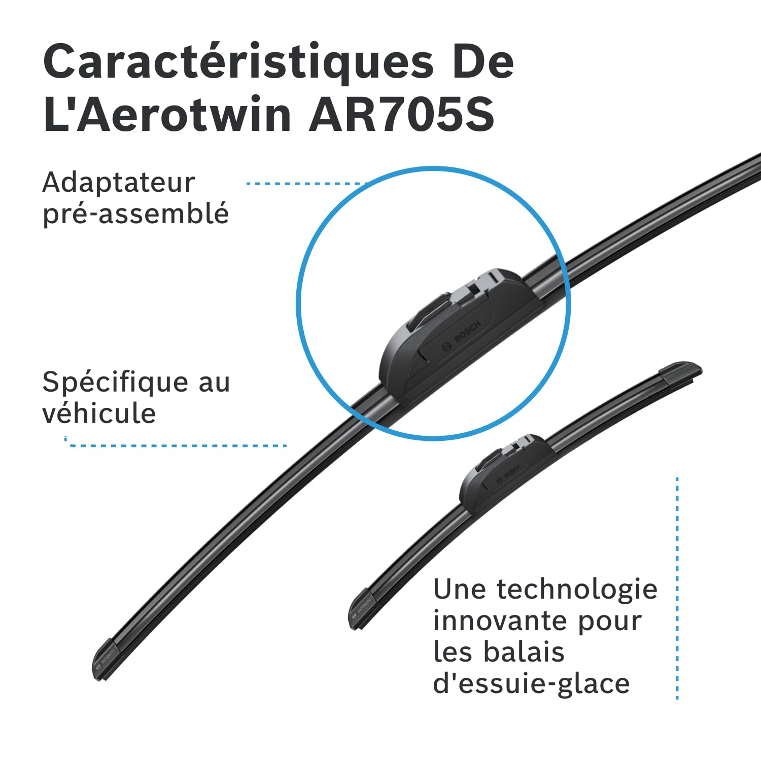 BOSCH Balai d'essuie-glace Aerotwin Retrofit AR705S avant 3397014637 | Compatible avec: SUZUKI SWACE, TOYOTA COROLLA Kombi, COROLLA Schrägheck, COROLLA Stufenheck