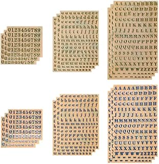 KINBOM 18 Sheets Alphabet Number Stickers, Self-Adhesive Mini Metal Letter Sticker Number Sticker for Scrapbooking, Epoxy Resin Casting Decoration, DIY Crafts (Gold, Silver)