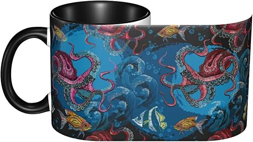 Miniatura 3 de Taza de café de pulpo divertida, taza de té de cerámica, regalos novedosos para oficina y hogar, mujeres, niñas, hombres, lavavajillas y microondas,