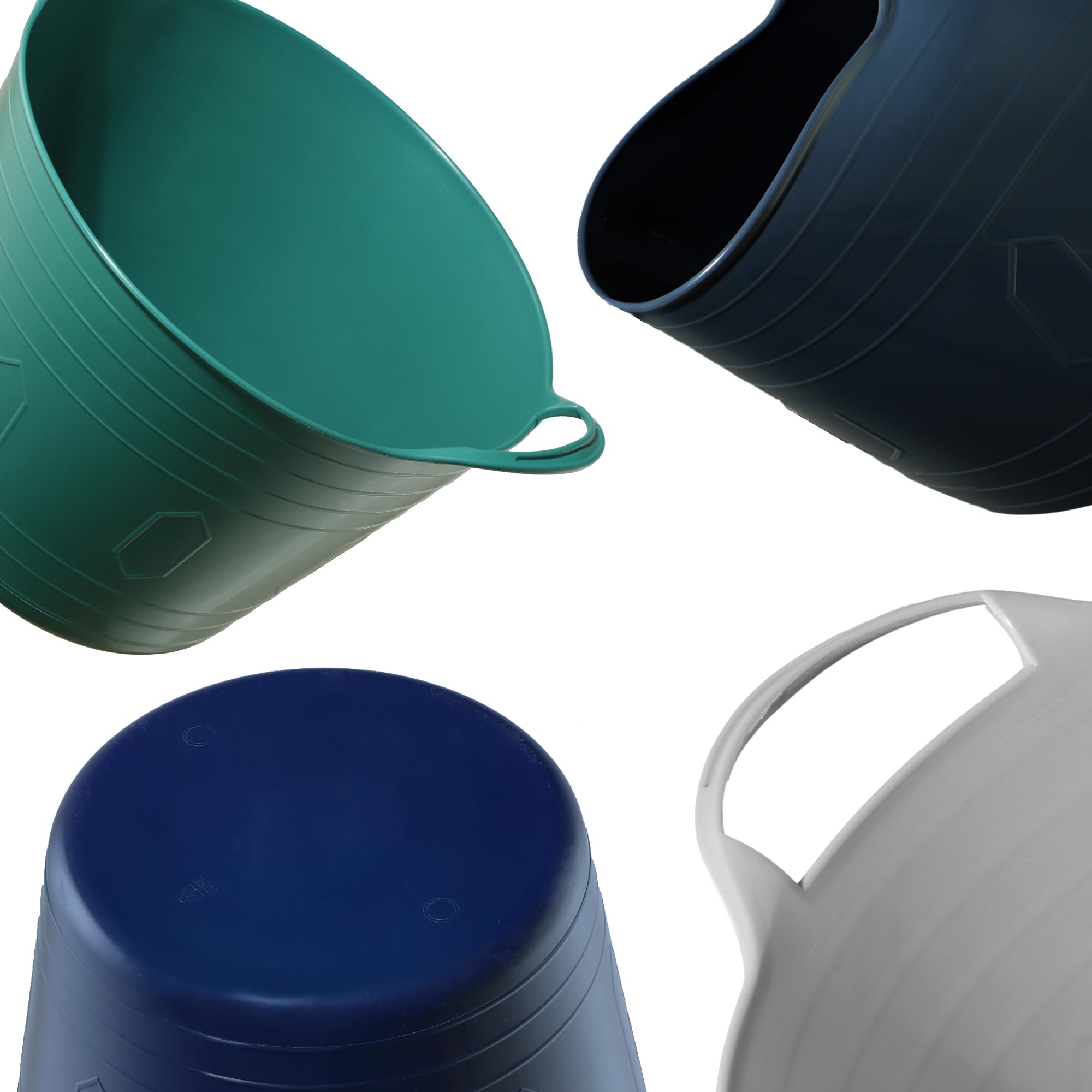 KADAX Cestino flessibile in plastica con manici – Multifunzione per biancheria, giocattoli, vestiti, rotondo e universale (grigio scuro, 42 L)