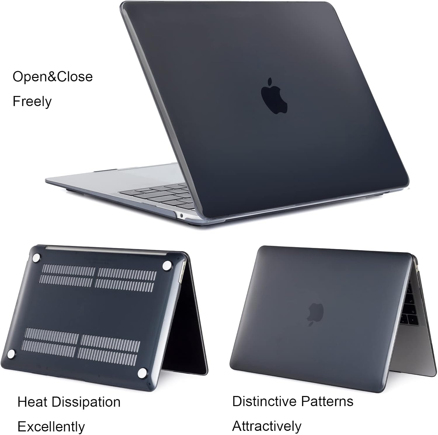 for MacBook Air 13 inch Case 2022 2021 2020 2019 2018 Release A2337 M1 A2179 A1932 Retina Display with Touch ID,for MacBook Air 13.3 Inch Case & Keyboard Cover & Screen Protector,Black thumbnail