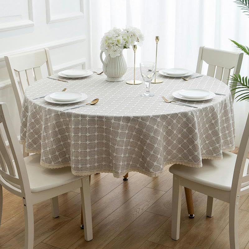 Nappe ronde coton lin épaisse pour protéger une table fragile - 6