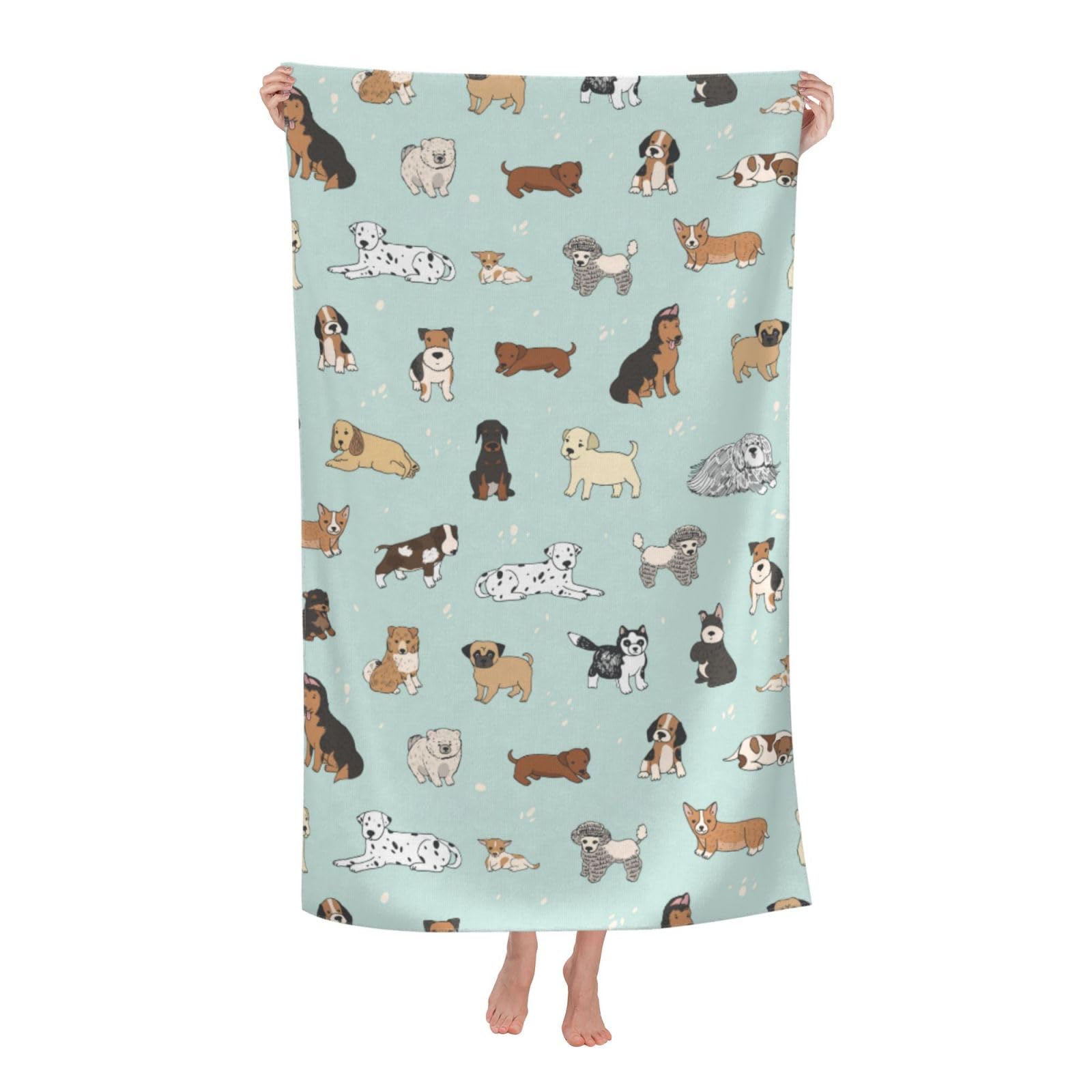 Cbaaghh Dog Print Adult Beach Towels,Beach & Pool Towel,Beach Towels,Towels For Camping