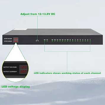 1U 12V 20A 18-Channel Rack Mount Power Supply