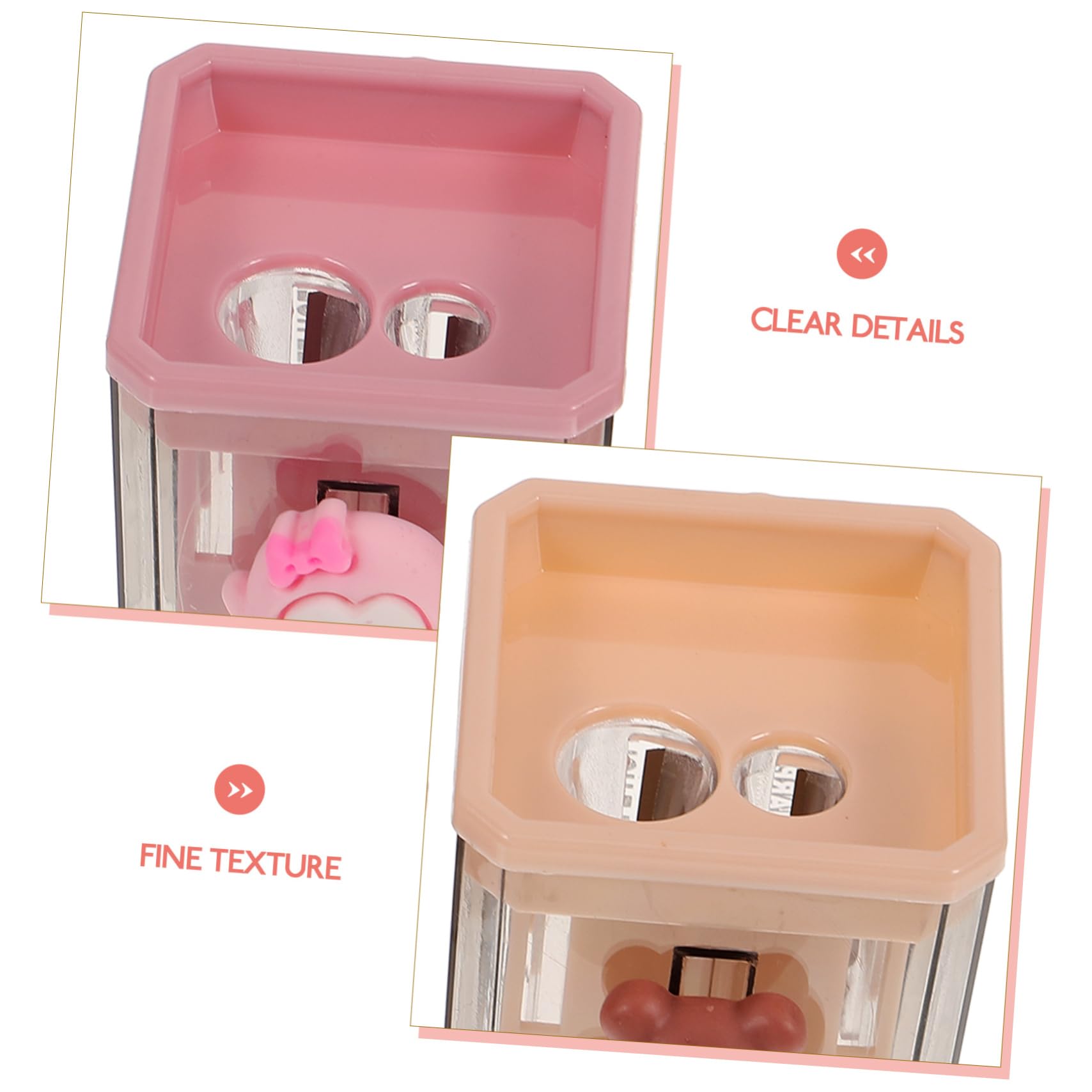 Taille-crayons et Design Créatif pour Garçon et Filles 2pcs en Plastique Double Trou, Opération Manuelle pour L'école et Fournitures Scolaires