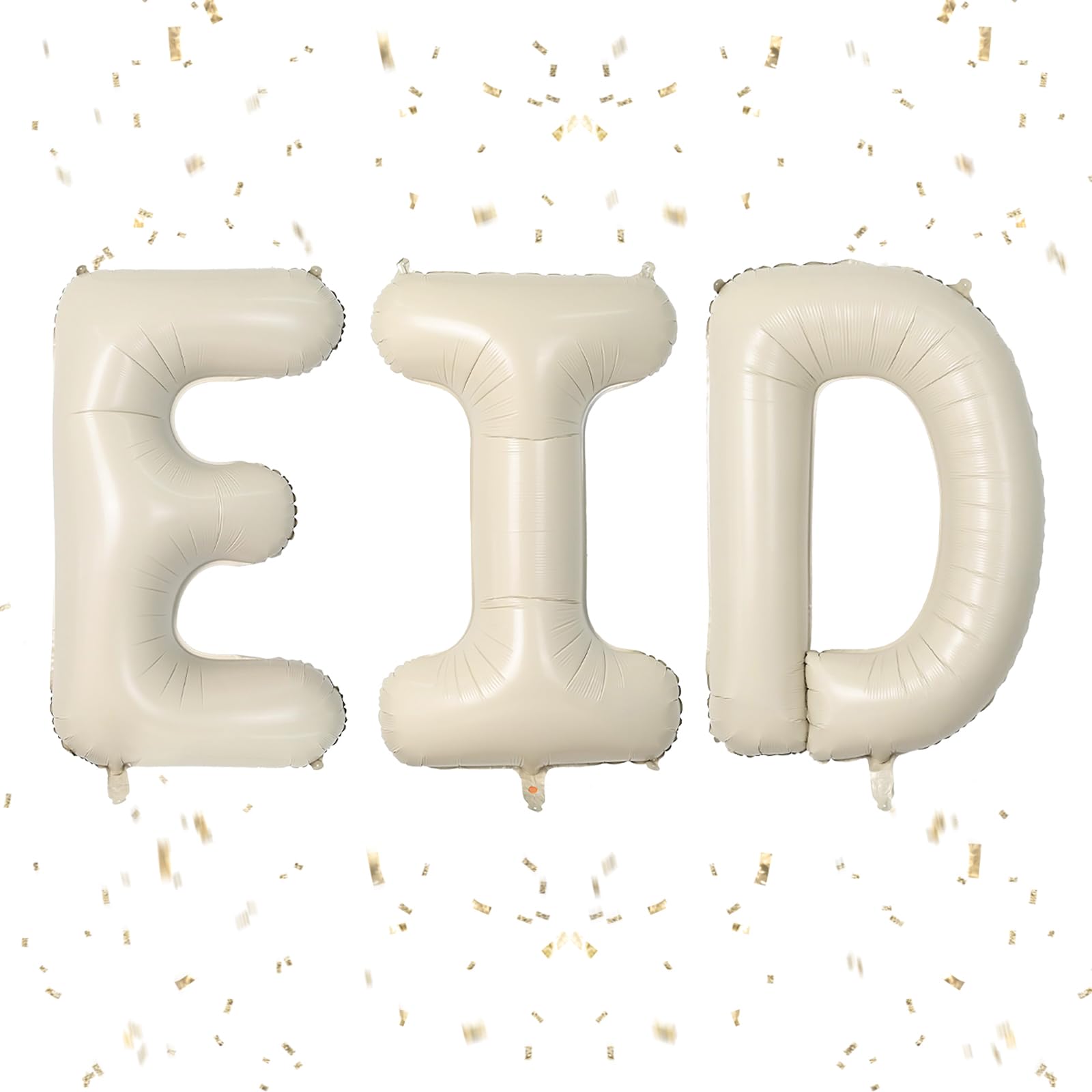 Letter EID Balloon Beige,40 Inch Large Cream Foil A-Z Alphabet Name Balloons,Nude Word EID Letter Helium Balloons