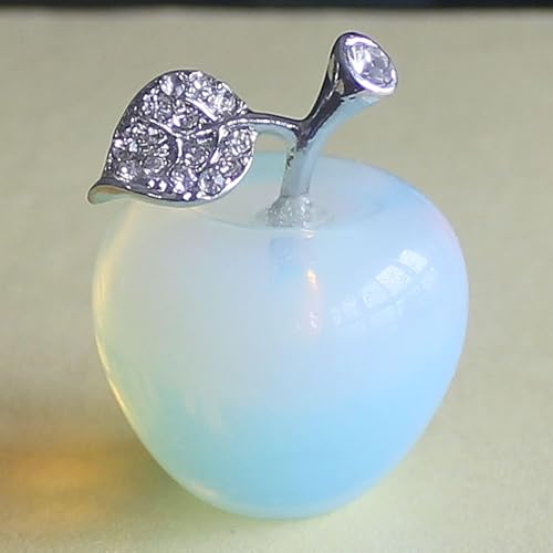 Decoración para el hogar de manzana de cristal de piedras preciosas mixtas de 1.181 in (opal