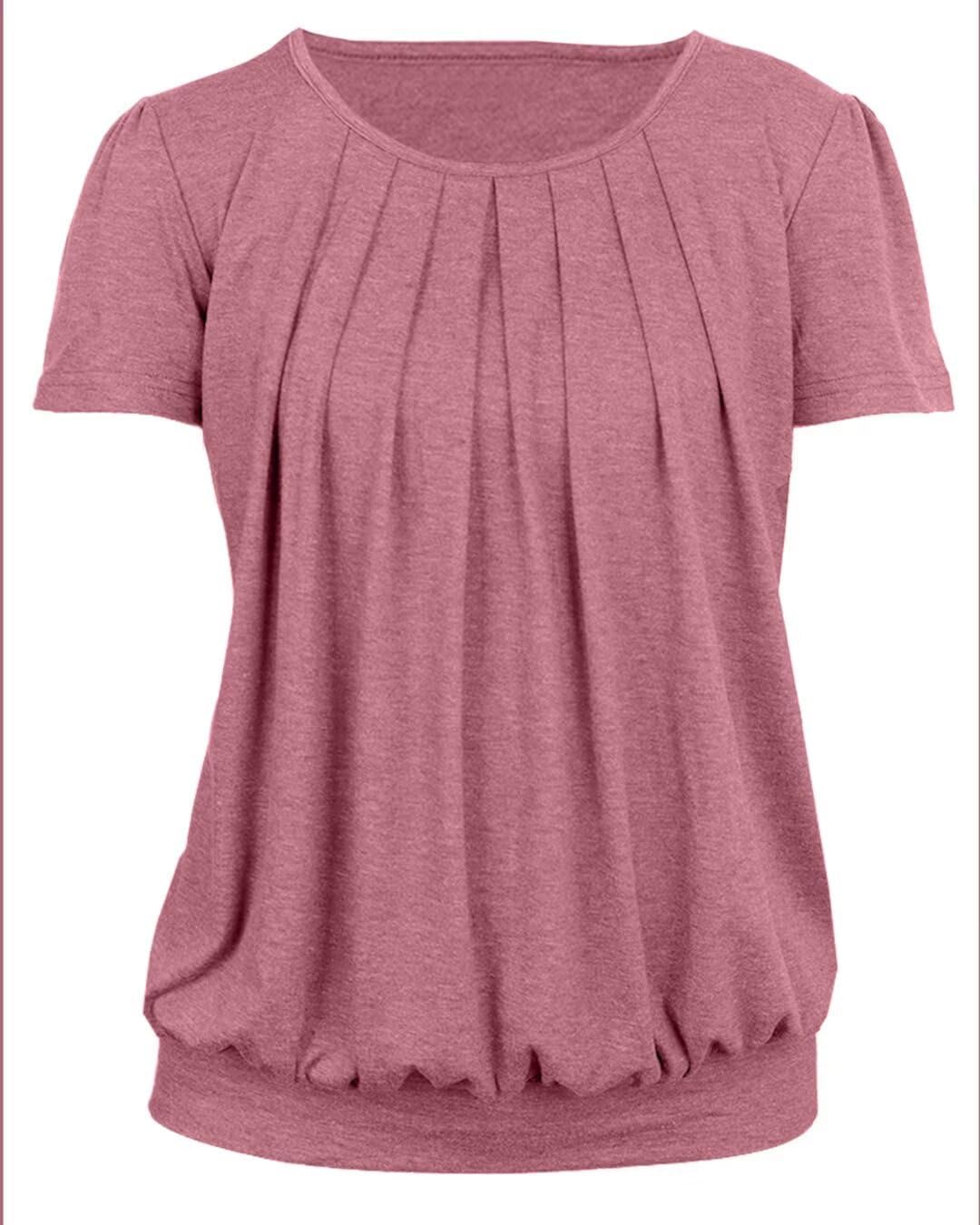 VahRuta Women's Short Sleeve Tunic Tops Scoop Neck Banded Bottom Summer T Shirt for Leggings - Image 4