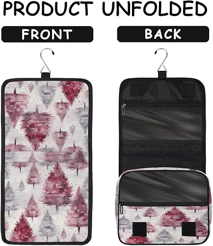 Miniatura 5 de Fun Christmas Tree Decor Toiletry Bag for Women, Travel Makeup Organizer with Hanging Hook, Traveling Cosmetic Bags for Toiletries Accessories