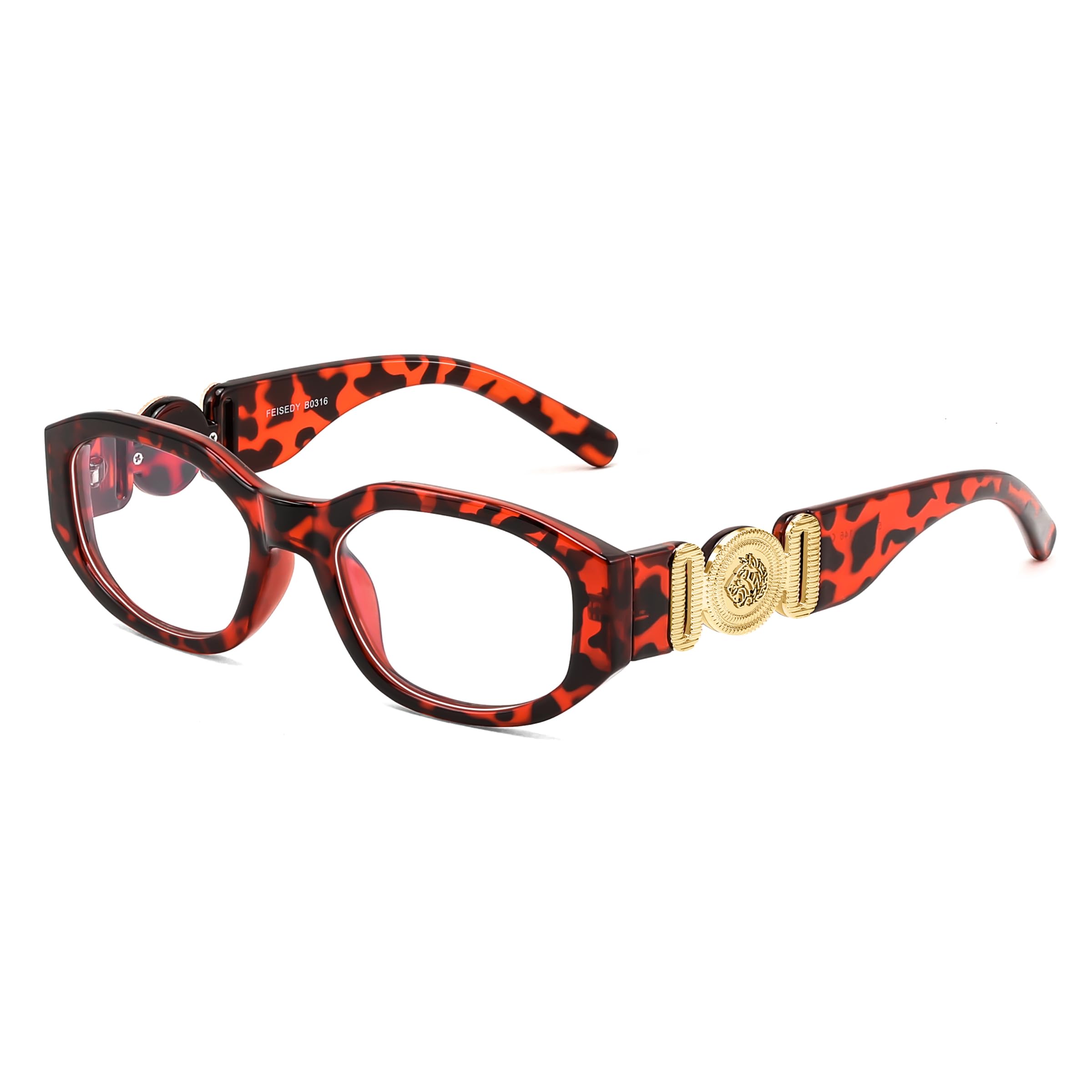 FEISEDY Retro Trendy Blue Light Glasses Women Men Vintage 90s Small Narrow Square Eyeglasses B0316