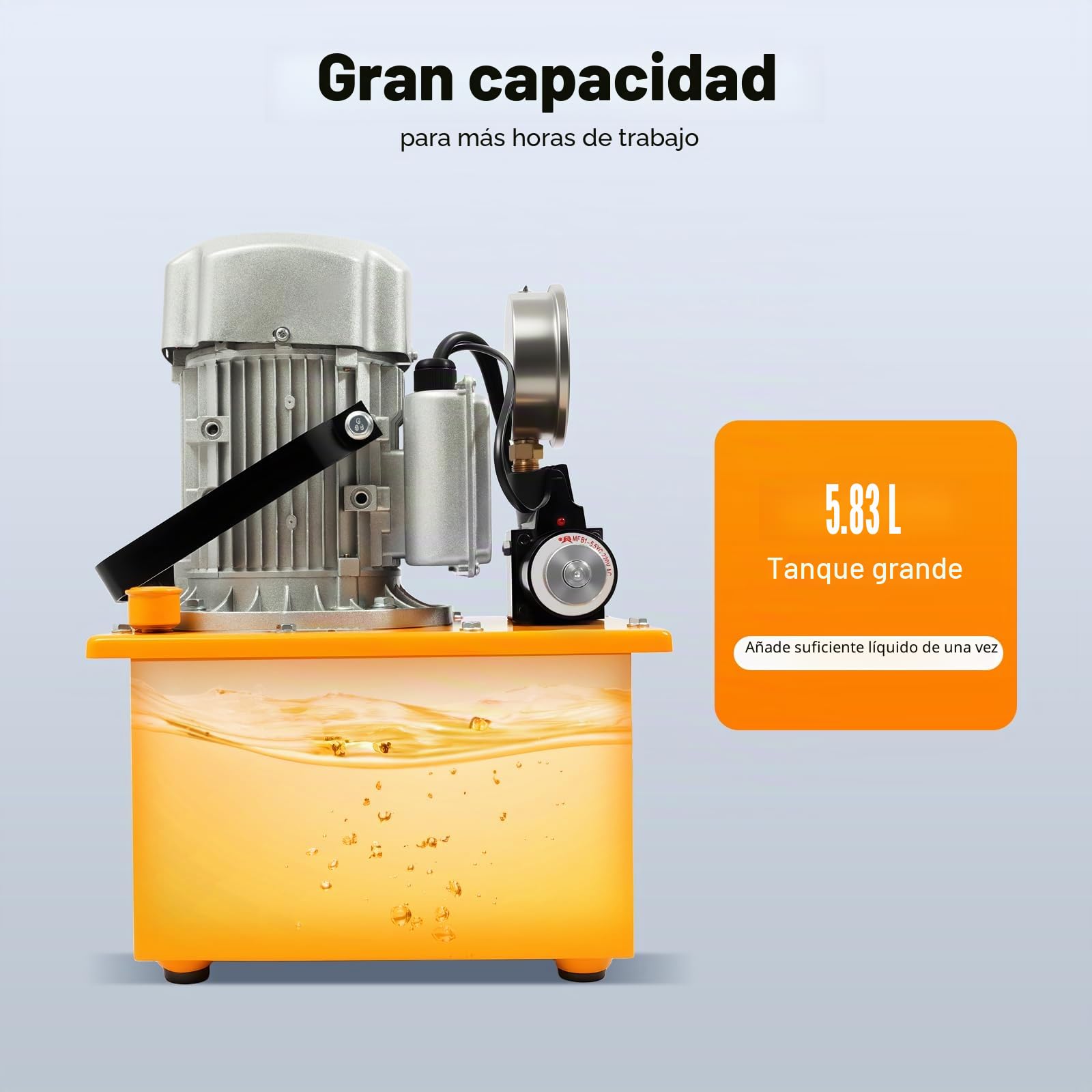 Bomba hidráulica eléctrica con depósito de combustible de 7 L, 750 W 220 V, unidad hidráulica electrohidráulica, bomba electrohidráulica, válvula magnética de 2 – 70 Mpa, bomba de fuerza hidráulica