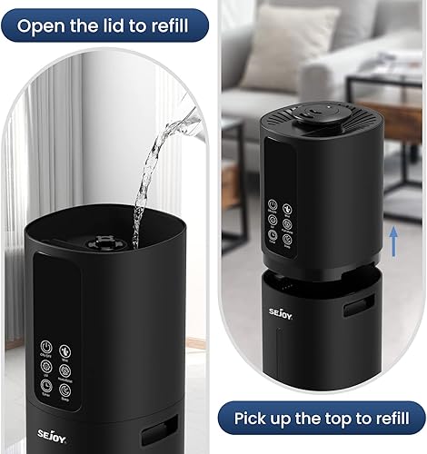 Miniatura 4 de Humidificadores para habitación grande, aire de niebla fría 8L2.11 galones humidificador de llenado superior con aceites esenciales, boquilla de