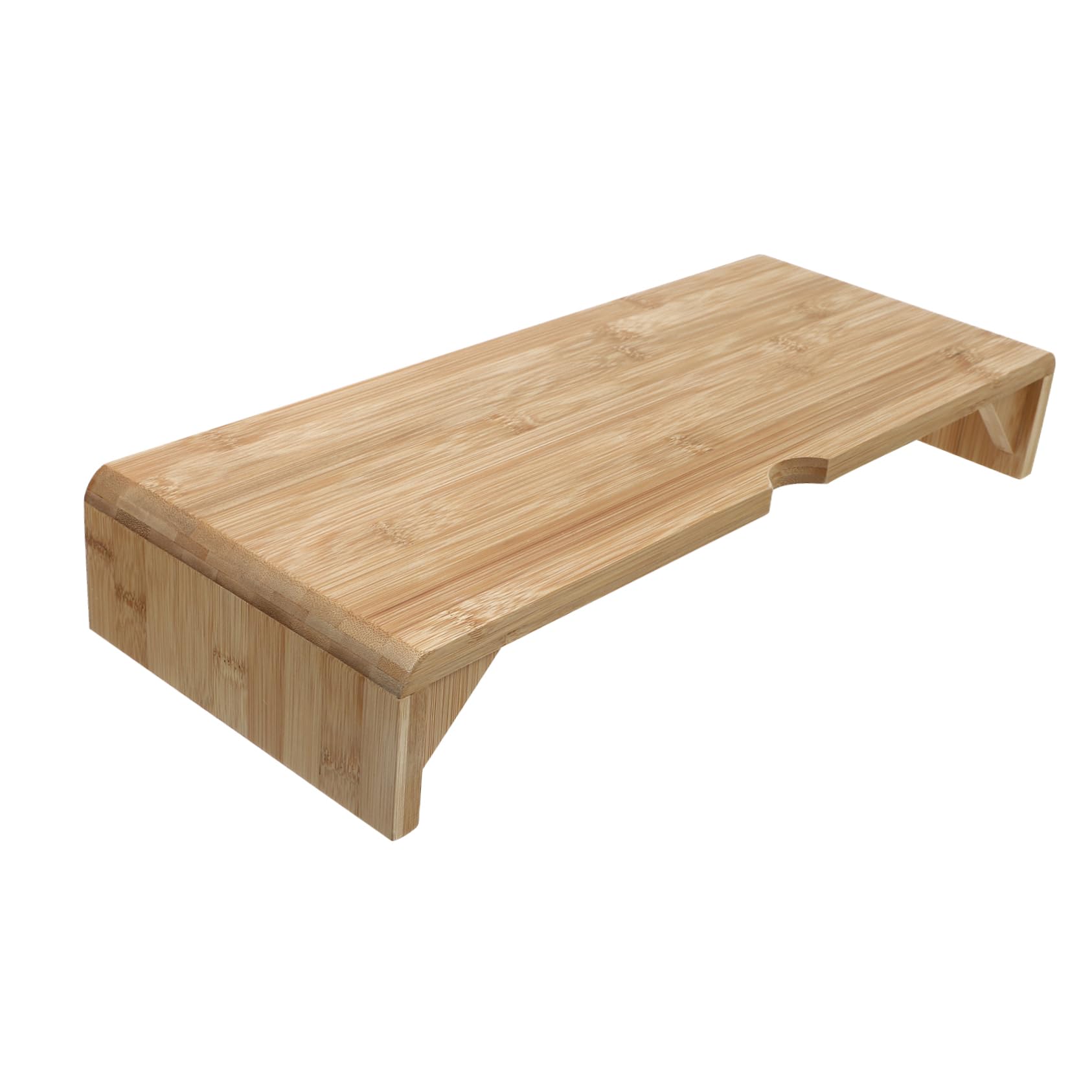 SHINEOFI Support D’écran Ordinateur En Bambou Naturel 8 Cm Pour Bureau, Rehausseur Ergonomique Pour Moniteur Pc, Organisation Bureau Maison, Usage Assis Confortable, Couleur Naturelle