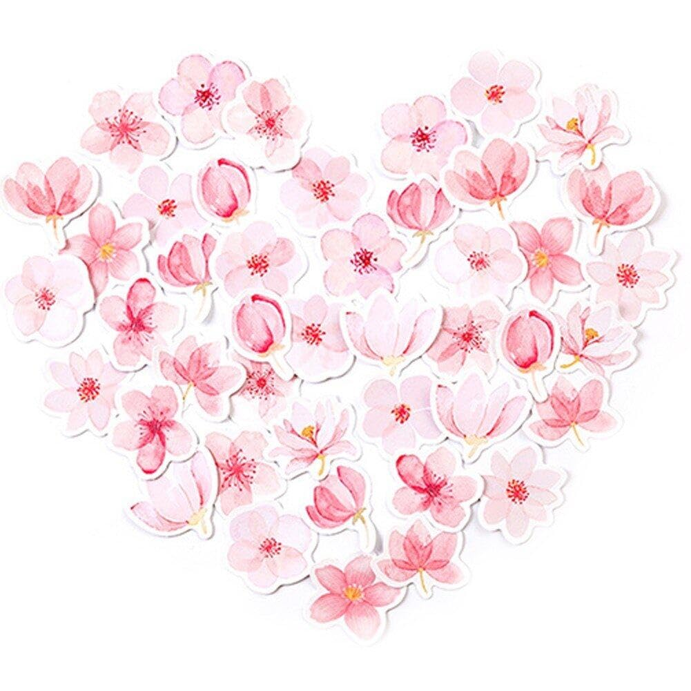 Wudaizhi 45 Stück Kirschblüten-Aufkleber – Pink, 2–3 Cm – Für Scrapbooking, Laptop, Notizbücher & DIY-Deko