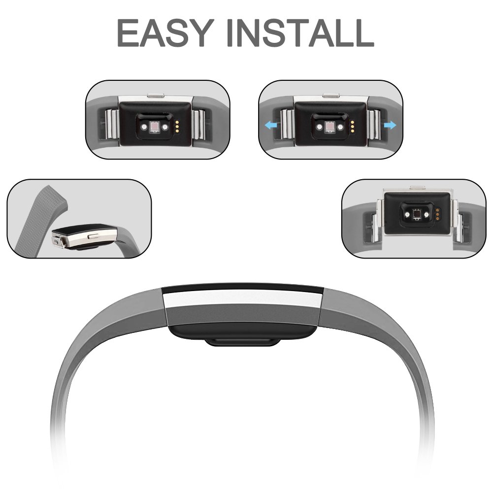 Mugust Confezione Da 2 Cinturini Per Fitbit Charge 2 – Cinturini Sportivi In Silicone, Regolabili S/L, Compatibili, Colori Vari - 4