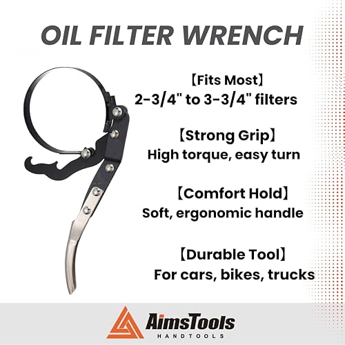 Miniatura 7 de AimsTools 3005 Llave giratoria universal de filtro de aceite para automóvil, 3 1516 pulgadas a 4 34 pulgadas (3.937in a 4.724in) para herramientas