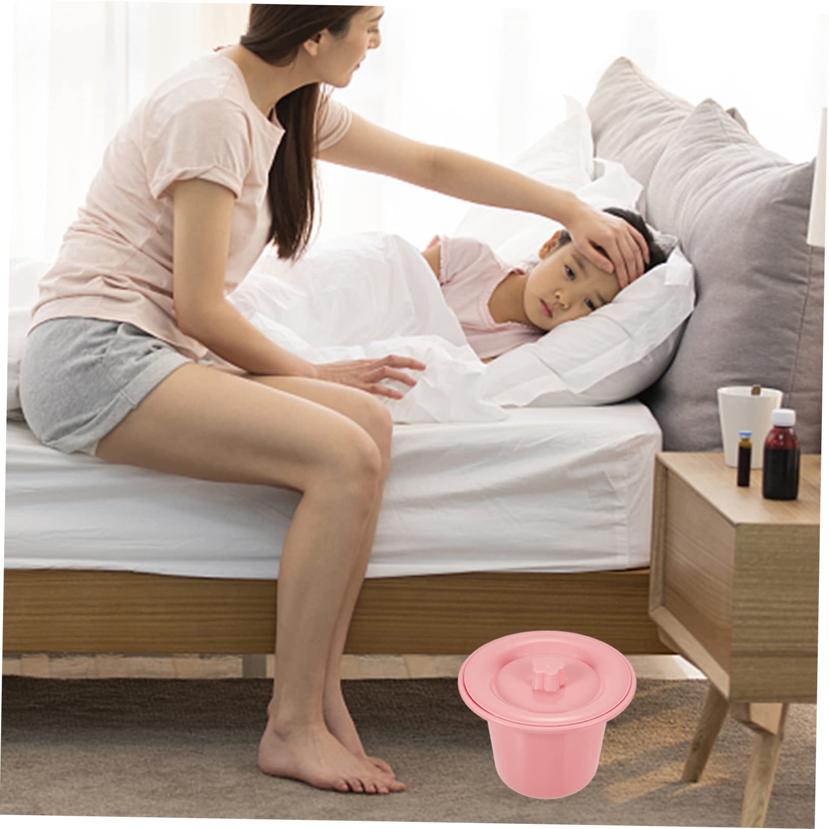 MAGICLULU 2 Pz Sputacchiera Vaso Da Notte Orinatoio Secchio Bidoni Della Spazzatura Con Coperchi Riutilizzabile Vaso Da Notte Bottiglia Manico Anziani Orinatoio A Prova Di