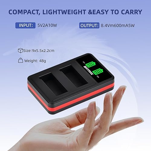 Miniatura 7 de Batmax Batería EN-EL9 (paquete de 2) y cargador dual USB compacto para cámaras Nikon EN-EL9, EN-EL9a y Nikon D40 D40x D60 D3000 D5000