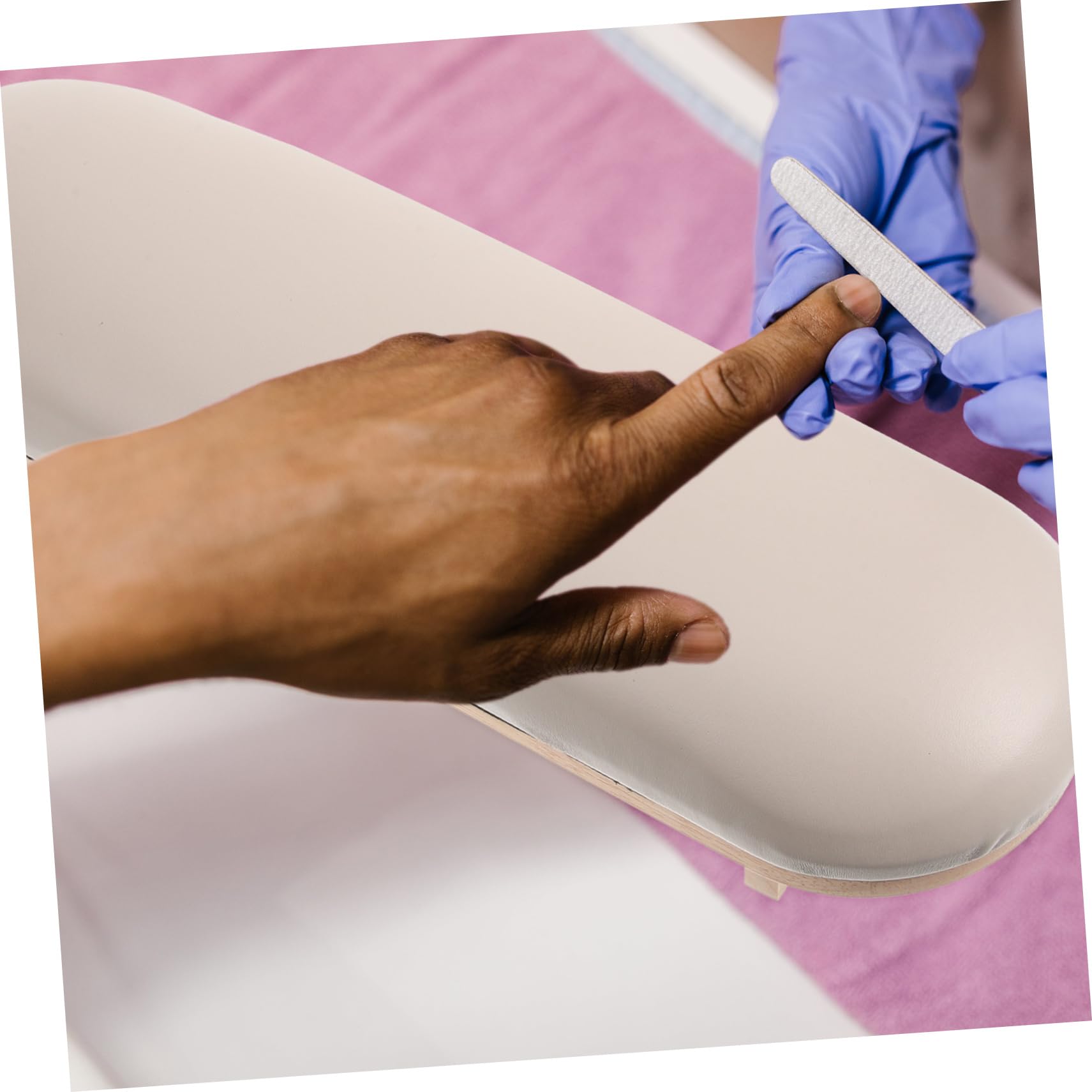 Cuscino Poggia-mano per Unghie in Legno e Cuoio Khaki | Supporto Fermo e Confortevole, per Nail Art a Casa, Stile Originale per Uso in Salone