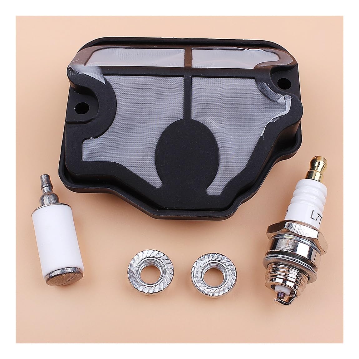 Kit de reparación de tuercas de barra de filtro de combustible y limpiador de filtro de aire, compatible con motosierras 136, 141, 137, 142, 36 y 41.