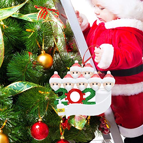 Pingente de Natal EFINNY 2021, ornamentos personalizados Covid Quarentine Survivor Family of 2 com m