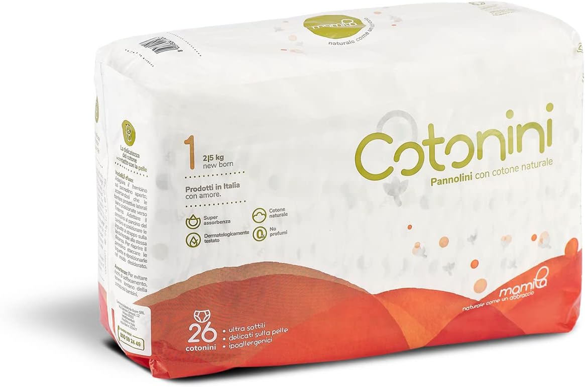 Mamila Couches Cotonini Classic Couches Taille 1 (25 kg) avec coton