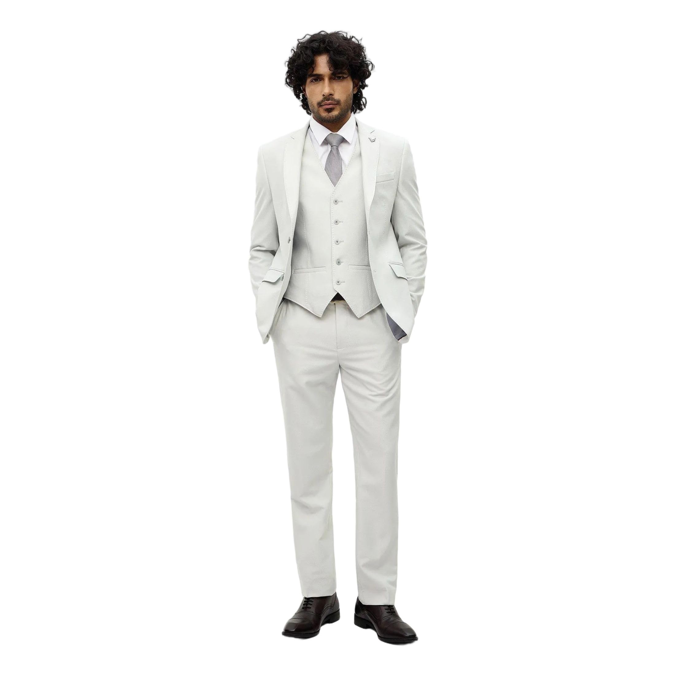blackberrys Men's Lavender Textured Slim-Fit Suits |Office Wear 3 Piece Suit-picture-29