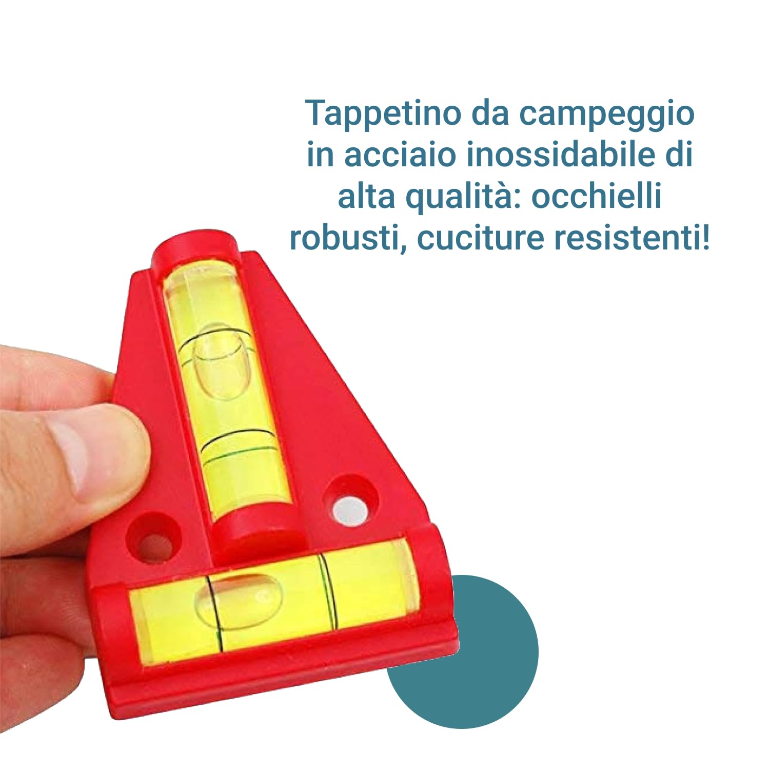 Tappeto Da Campeggio 250X400Cm - Blu/Grigio - Altamente Robusto E Lavabile (Hdpe) + Inclusi: 8 Picchetti