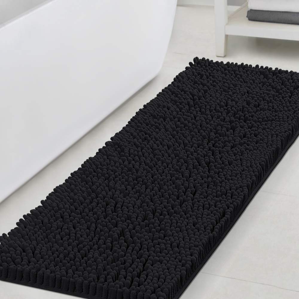H.VERSAILTEX Bathroom Rugs Bath Mats Non Slip Chenille Bathroom Runner Rug 47x17 Extra Soft and Absorbent Shaggy Rugs Washable Dry Fast Plush Area