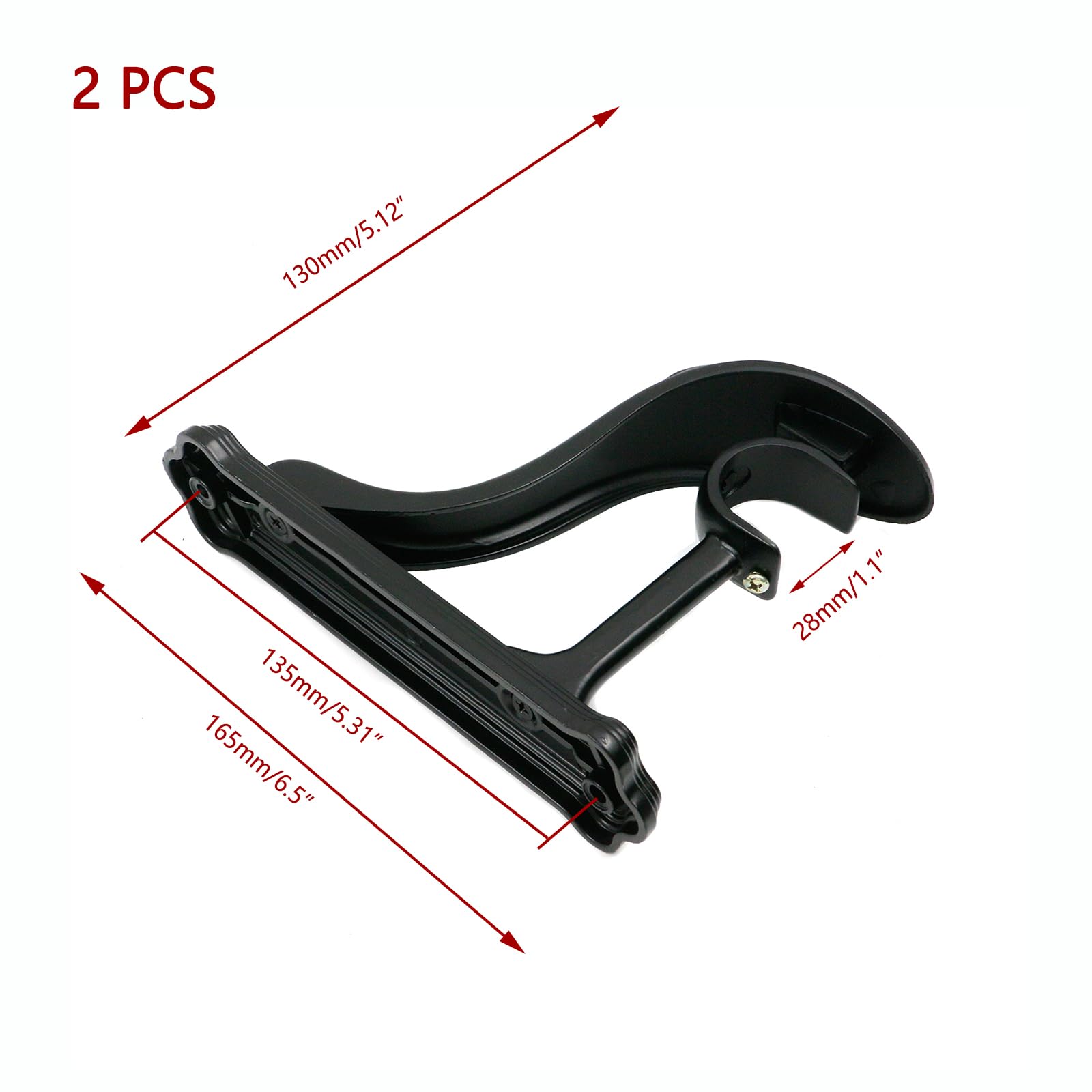 KUMGROT 2 Pack Feather Shape Metal Curtain Rod Brackets - Heavy Duty Decorative Holders and Hooks for 1 Inch Drapery Rods - Wall-Mounted Single Bracket, Black