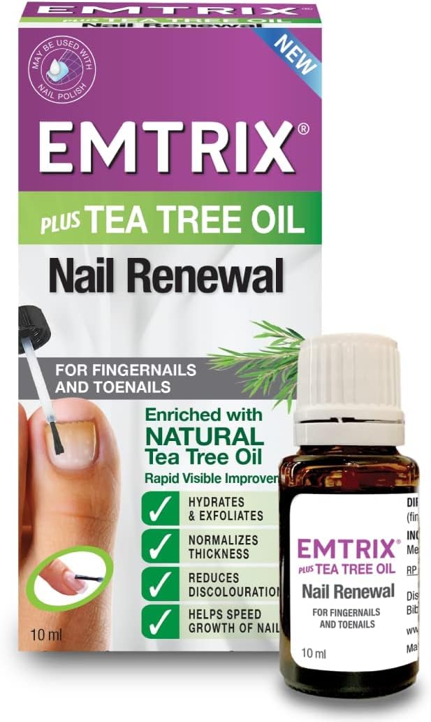 Nail Renewal with Natural Tea Tree Oil, For Damaged Nails | Nail Strengthener and Healthy Nail Growth Product | For Fingernails and Toenails | Vegan Friendly | 10 ml