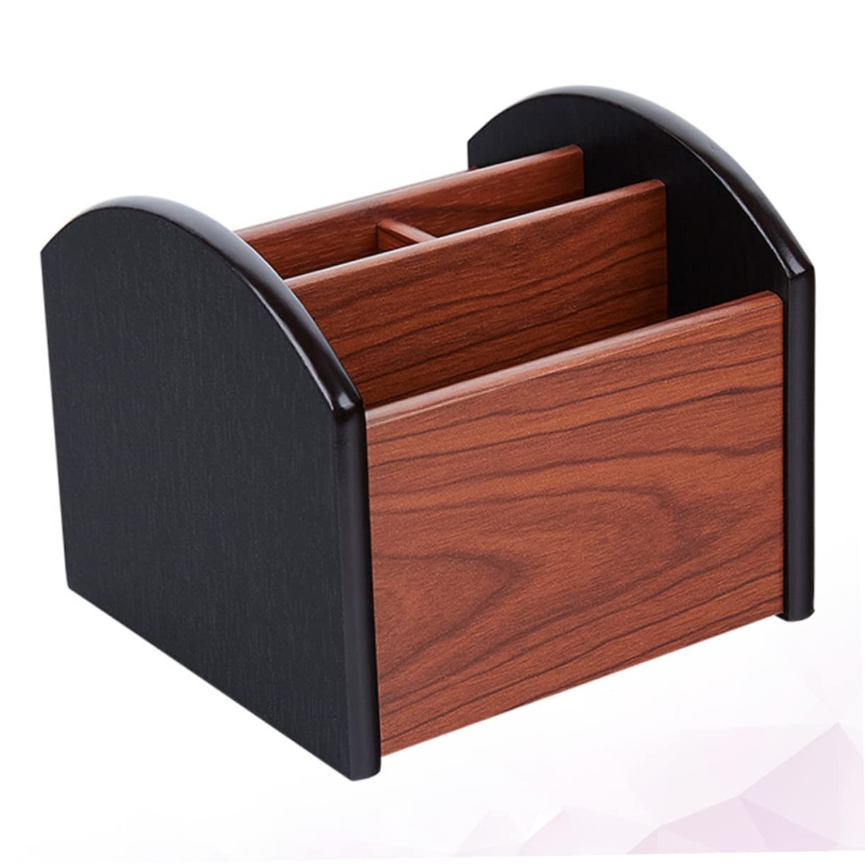 SECFOU Organizzatore da Scrivania Scomparti Multipli Scatola Multifunzionale in Legno Design a Venatura Naturale per Mantenere L'ufficio Ordinato e Funzionale