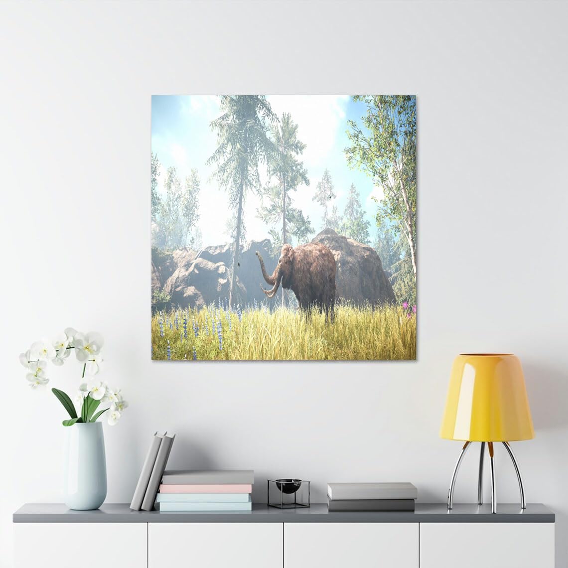 Canvas Gallery Wrap Framed for Home Office Studio Living Room Decoration (17x17inch) - Far Cry 4 Primal Happy Mammoth