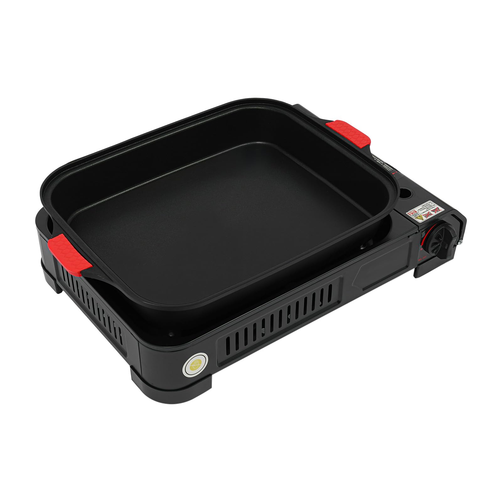 Barbacoa de gas de camping de 2100 W, hornillo de gas para camping, hornillo de gas portátil para exteriores, parrilla de mesa para exteriores, placa de calor integrada, sistema de encendido