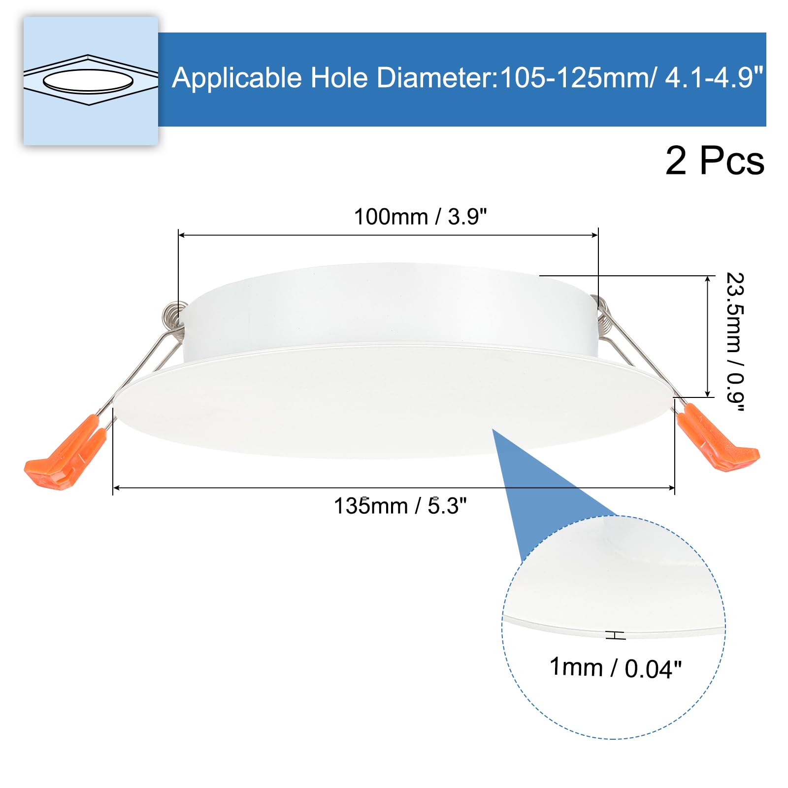 PATIKIL 135mm / 5.3" Diameter Metal Ceiling Hole Cover Plate - Image 2