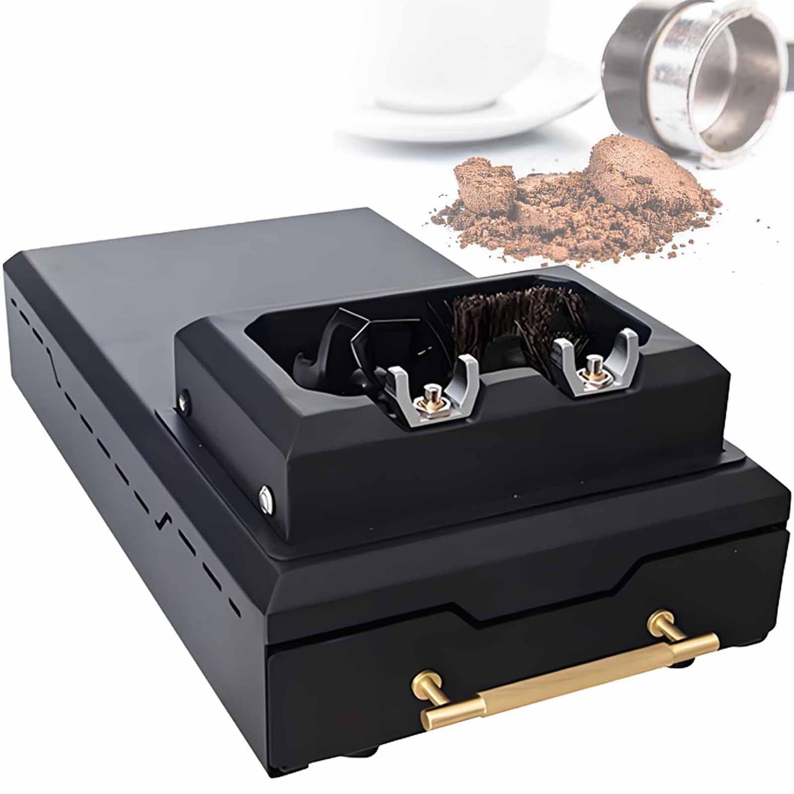 Nettoyeur De Marc De Café Amovible, Bac à Marc Grande Capacité, Nettoyeur Automatique De Porte-Filtre à Café 150 W Black