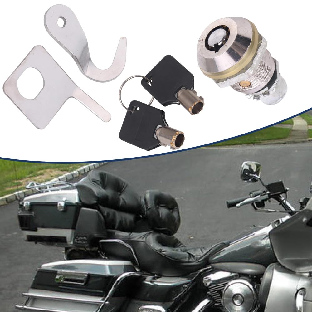 Baceyong 1 pièce de verrouillage de coffre arrière de moto Tour-Pak avec 2 clés, compatible avec Harley Touring Road King Electra Street Road Glide