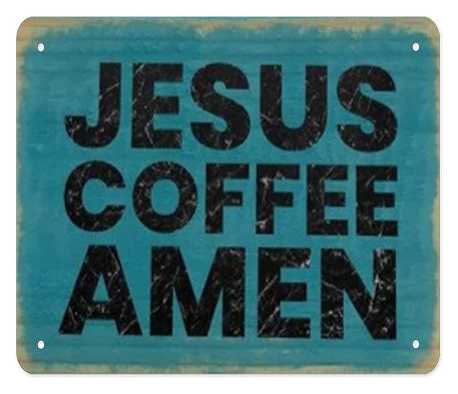 NWPNLXEA Heavenly Brew Metal Tin Sign Thank God for Coffee Jesus Amen Farmhouse Plaque for Mom Wife Daughter 8 X 12 in
