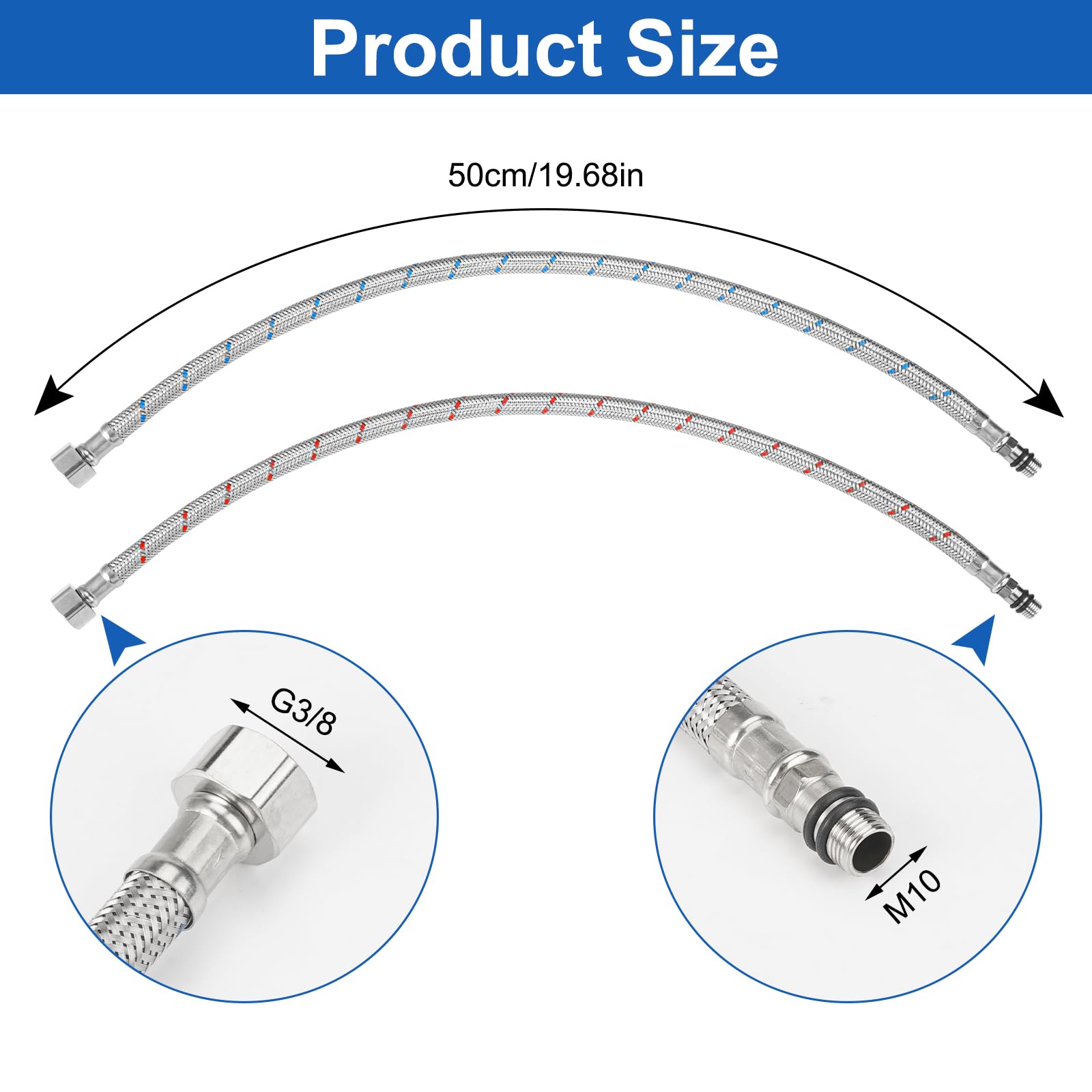 Fixaflex flexibele aansluitslang 3/8 binnendraad lengte 80 cm DN8