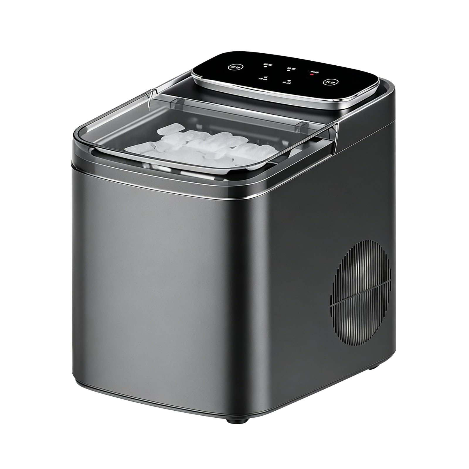 Ice Cube Machine,Eismaschine,1,2L-Wassertank,Eisproduktionskapazität 12Kg/24h,9 Eiswürfel (5mm) Pro Durchgang,Leiser Betrieb, Selbstreinigend,Küche/Camping/Eisgetränke