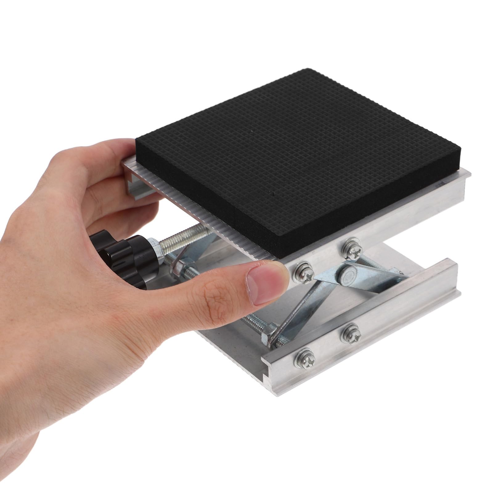 OUNONA Verstellbare Labor Hebebühne Aluminium mit Dämpfung und Plattformstütze für Laboranwendungen und Wissenschaftliche Experimente