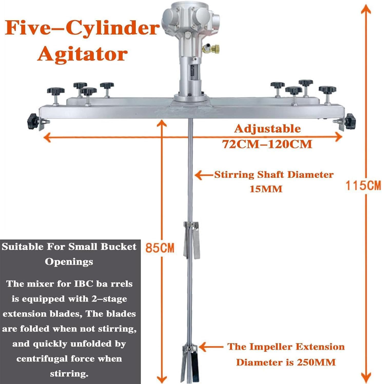 Agitatore pneumatico da 60 galloni 1/2 Hp 3/4 Hp, Miscelatore per vernice, Miscelatore a secchio, Miscelatore per staffa per macchina per agitazione pneumatica, Strumento di miscelazione della vernice