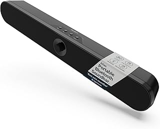 MAJORITY Portable Bluetooth PC Soundbar | 20 Watts Powerful Stereo Sound | Portable Speaker with 8 Hours Playback Atlas Bluetooth Sound bar for TV | One Touch Control, USB, SD Card & AUX Playback