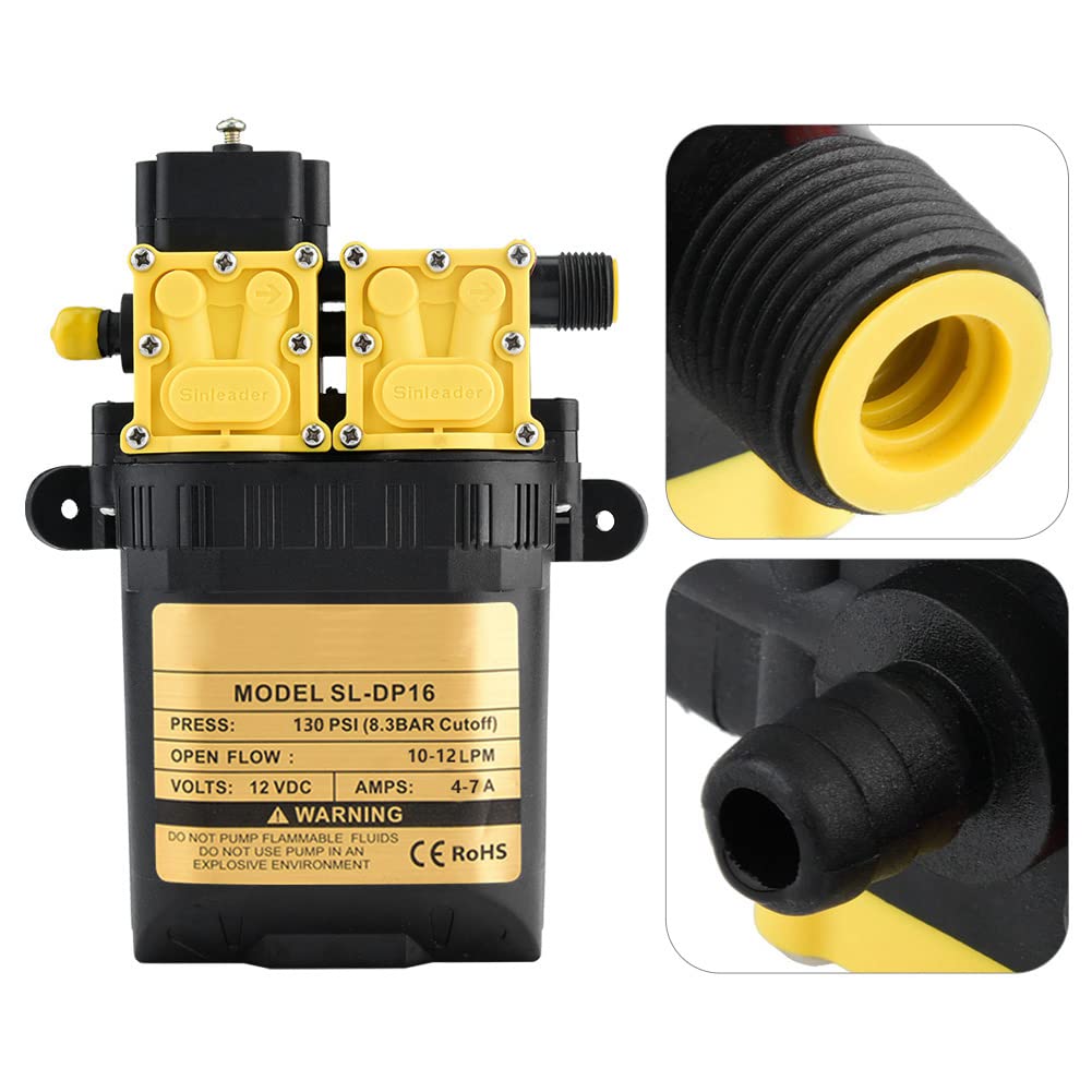 EMUKOEP Pompa per Spruzzatore D'acqua Agricola da 12 V Ad Alte Prestazioni per L'agricoltura, Realizzata con Materiali Durevoli