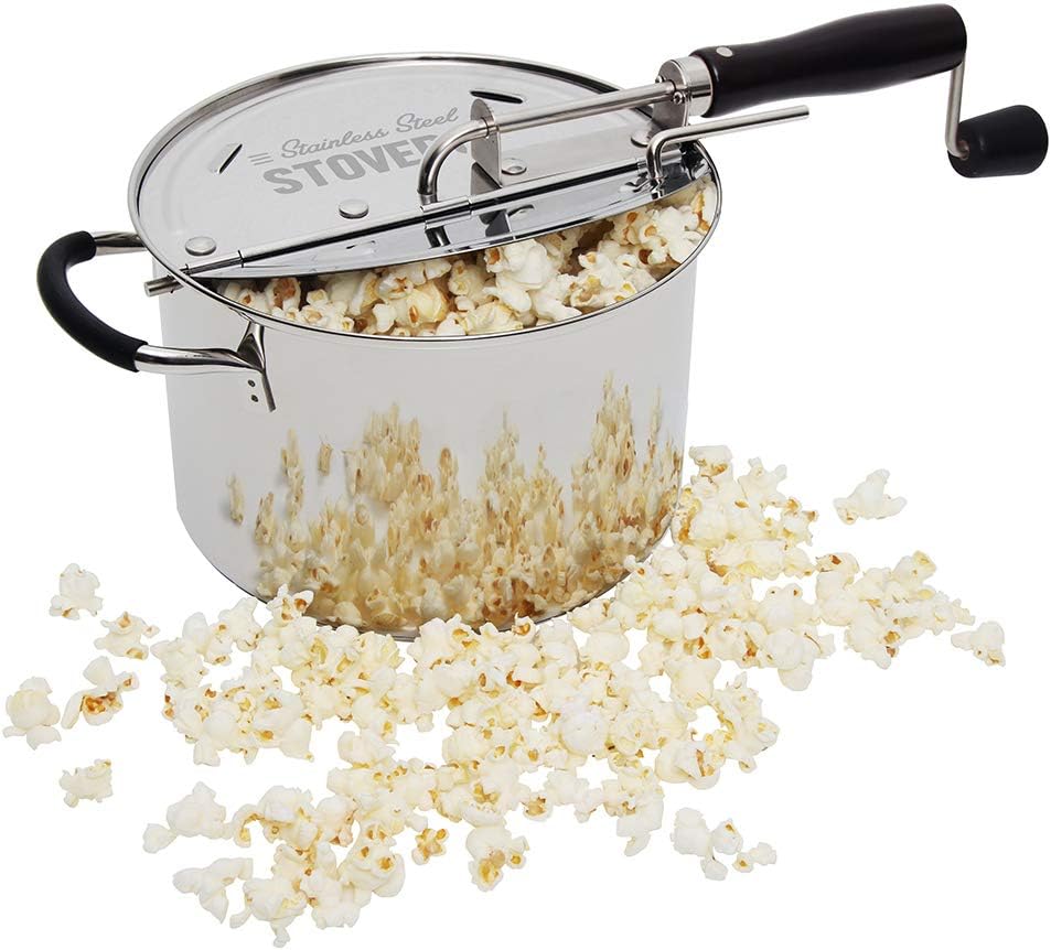 Amazon.com: StovePop Stainless Steel Popcorn Popper - Gearless Hand ...