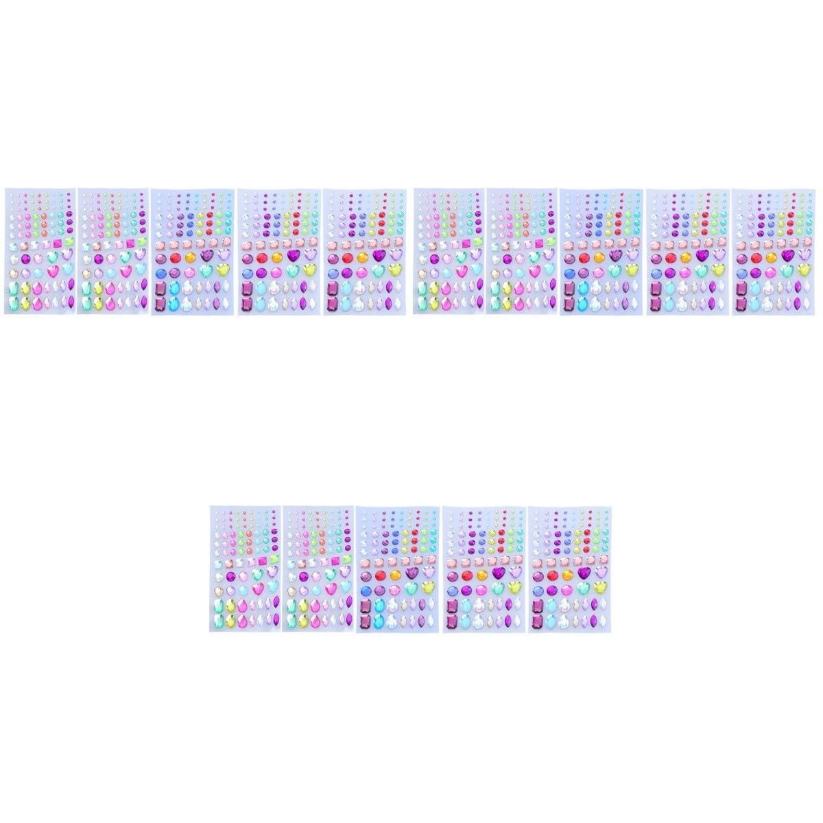 LALAFINA 15blätter Acryl Strass Aufkleber Selbstklebende Schmucksteine Für Handwerk Bastelprojekte Gesichts Und Handy-Dekoration Mixed Colors Hochglänzend Und Vielseitig