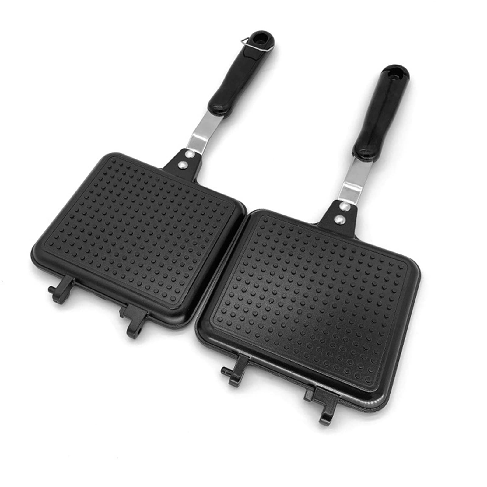 Toster kanapkowy dwustronna patelnia do smażenia wafle naleśnik na przekąski patelnia do kuchni kanapek (czarna 35 x 15 x 3 cm)