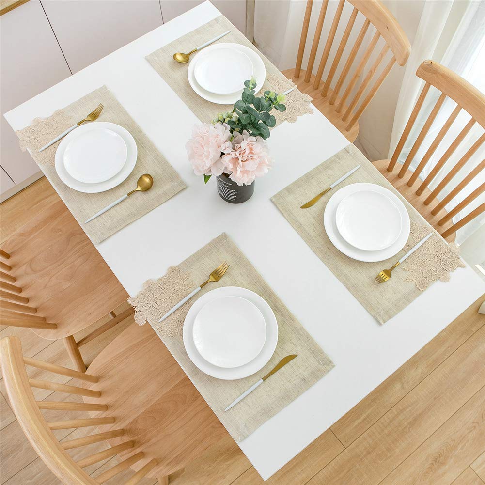 SUN-Shine Lot De 6 Sets De Table Lavables En Forme De Pomme Rouge Pour Décoration De Table De Salle à Manger, Cuisine, Banquet, Goutte D'eau, Fruits