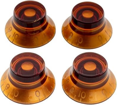 Amber 4pcs USAImperial LP Guitar Bell Knobs 24 Fine Splines Top Hat Knobs for USA Les Paul with CTS Pots
