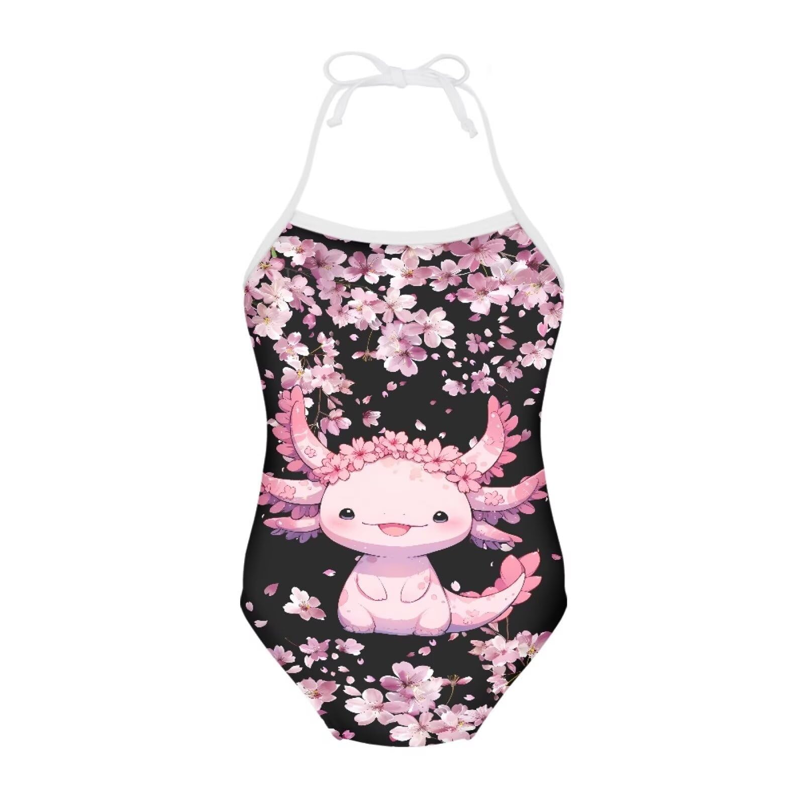 Girls One Piece Swimsuit Beach Bathing Suit Toddler Floral Halter Straps Swimwear for 1-10 Years